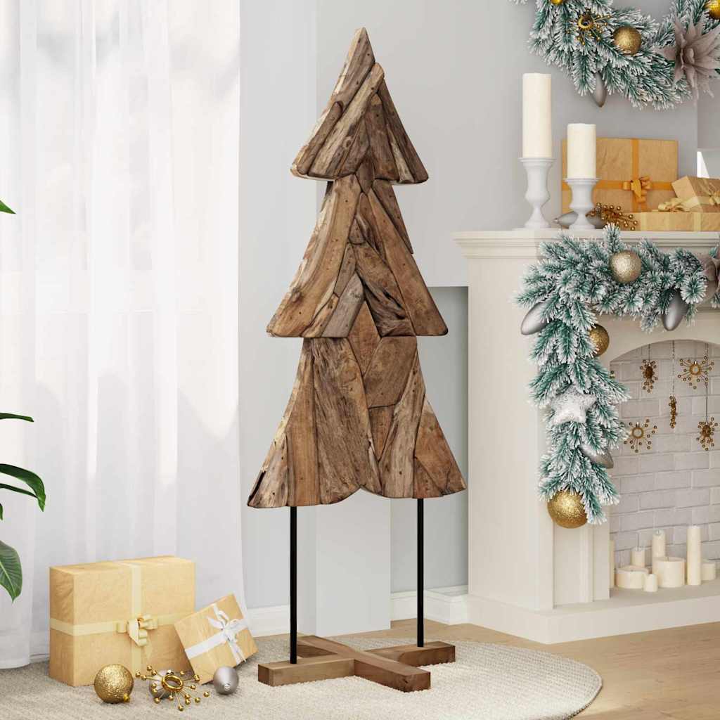 Albero di Natale Marrone 151 cm Legno massello di teak