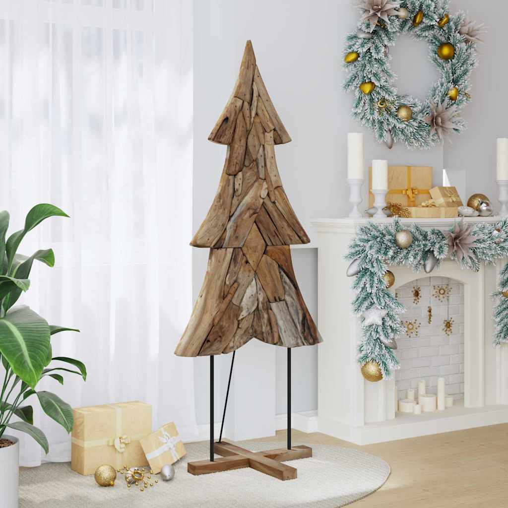 Albero di Natale Marrone 181,5 cm Legno massello di teak