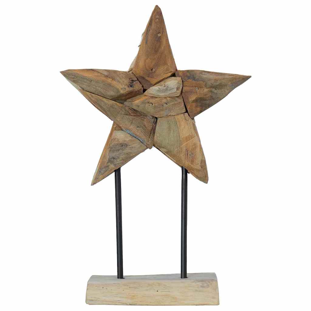 Stella di Natale Marrone 31 x 15 x 46 cm Legno di teak solido