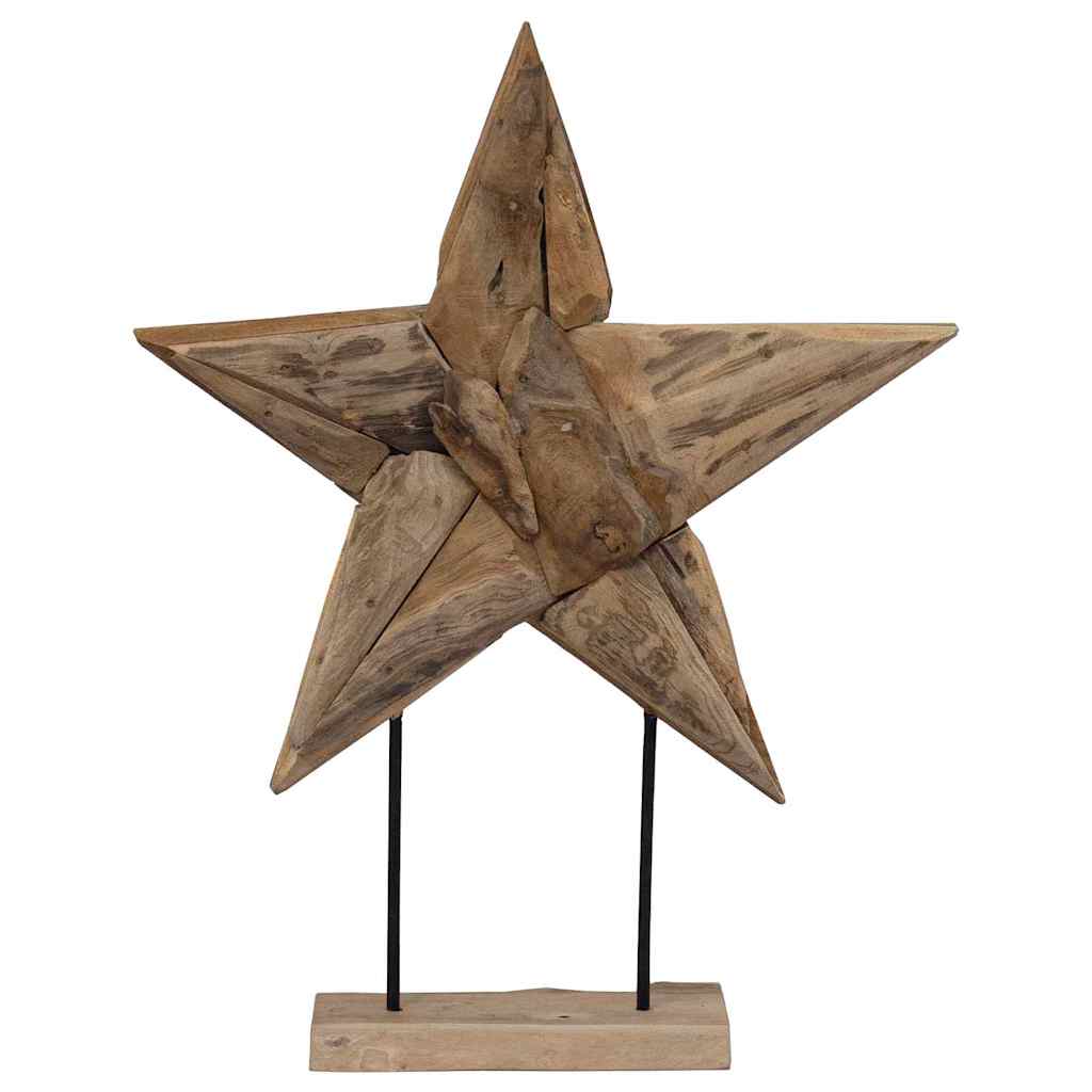 Stella di Natale Marrone 59,5 x 18 x 74 cm Legno di teak solido