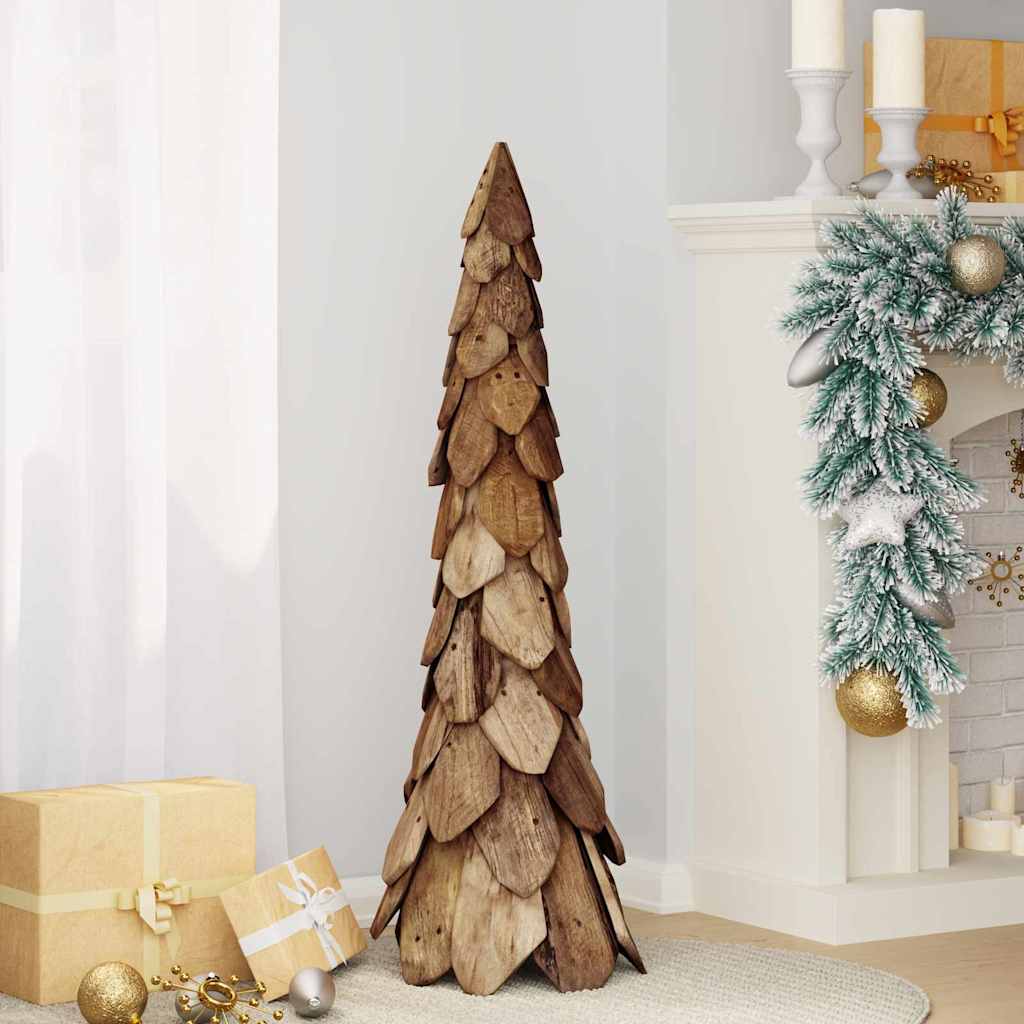 Albero di Natale Marrone 111 cm Legno massello di teak