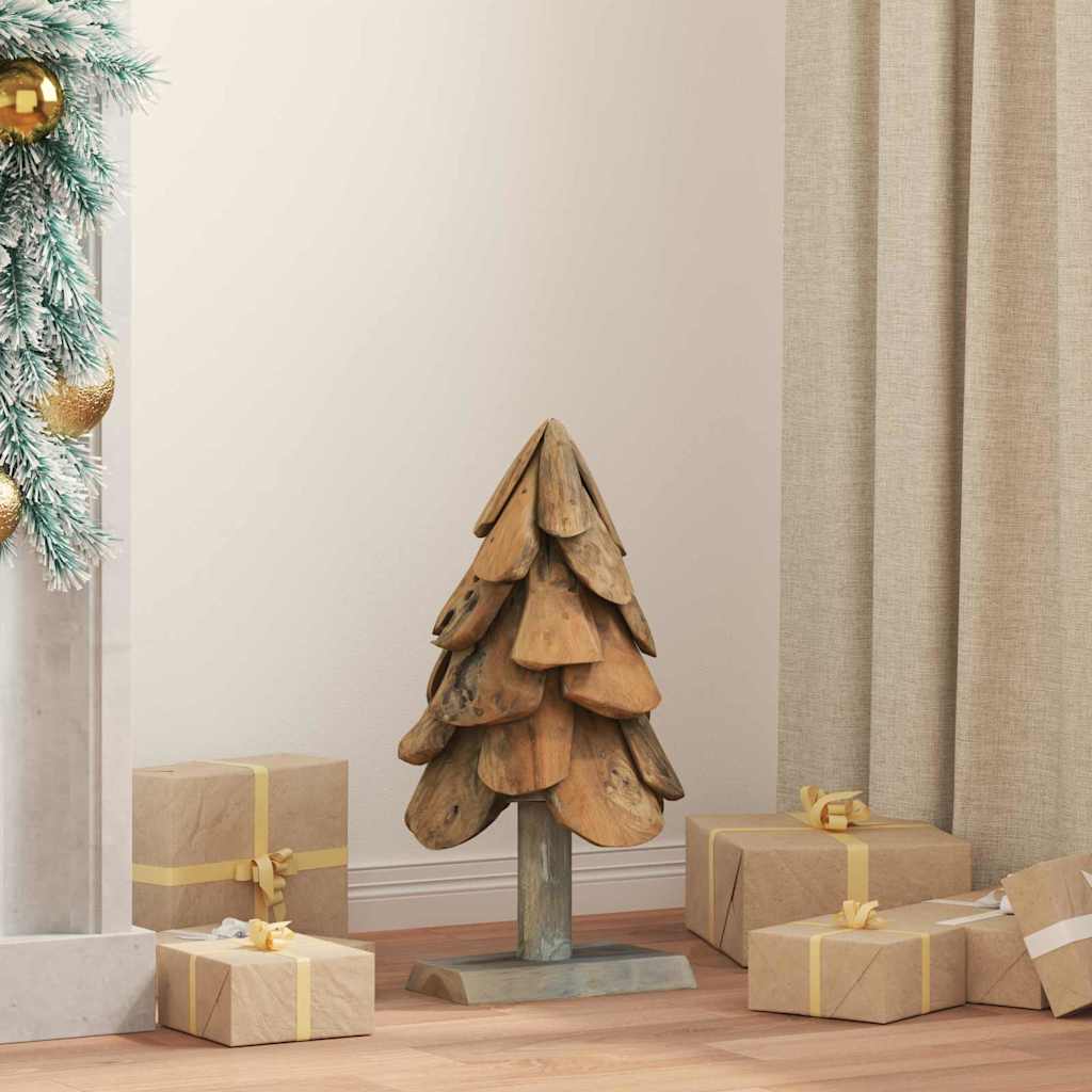Albero di Natale Marrone 61 cm Legno di teak massello