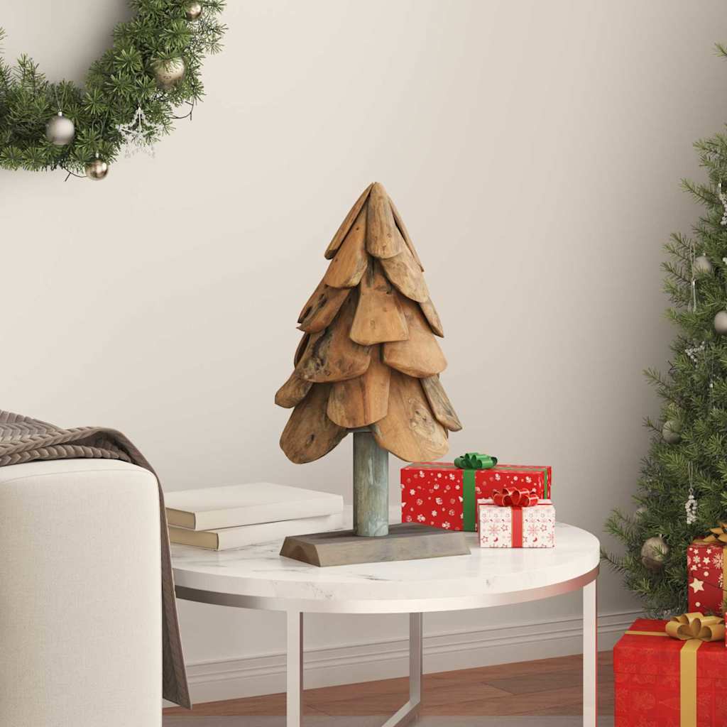 Albero di Natale Marrone 61 cm Legno di teak massello