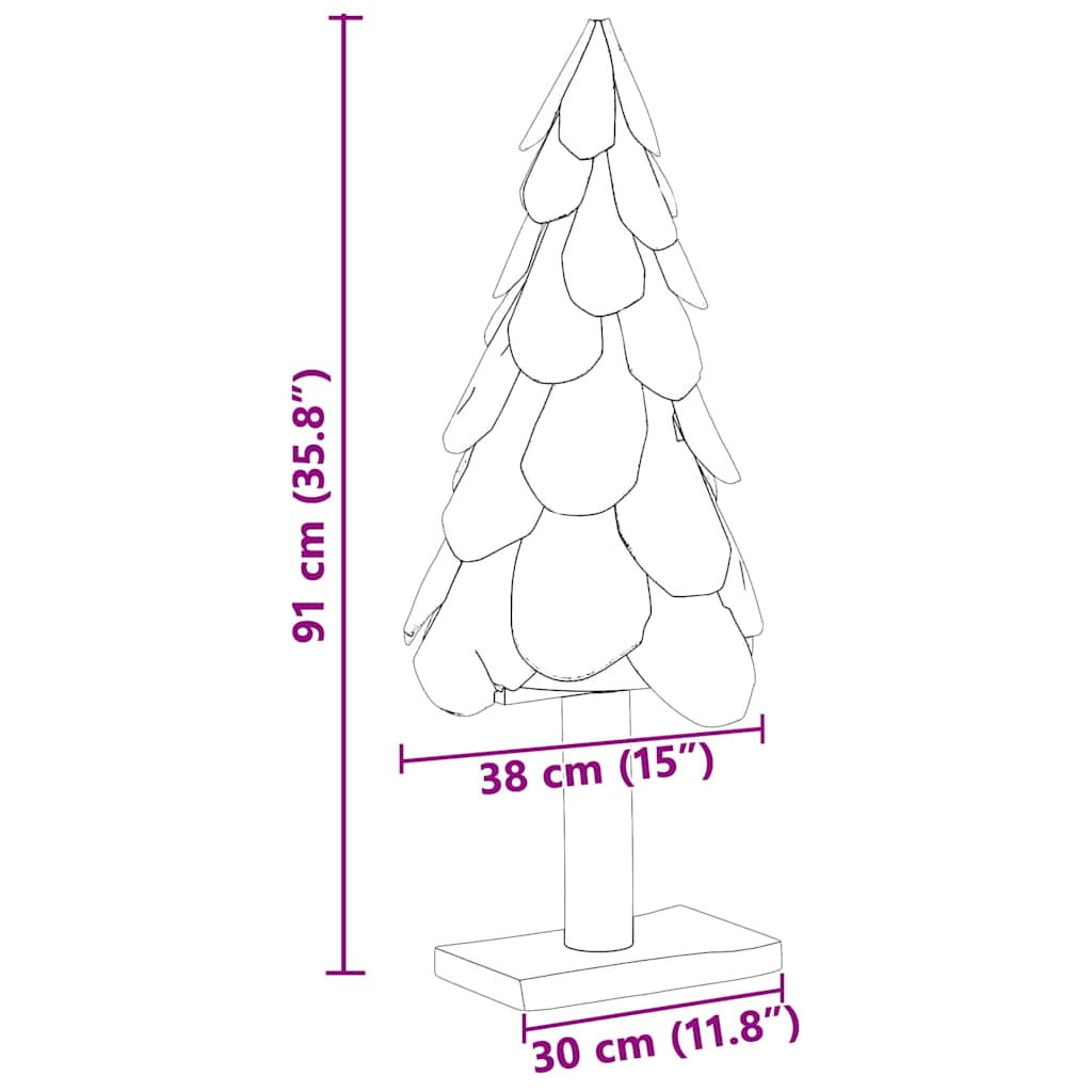 Albero di Natale Marrone 91 cm Legno di teak massello
