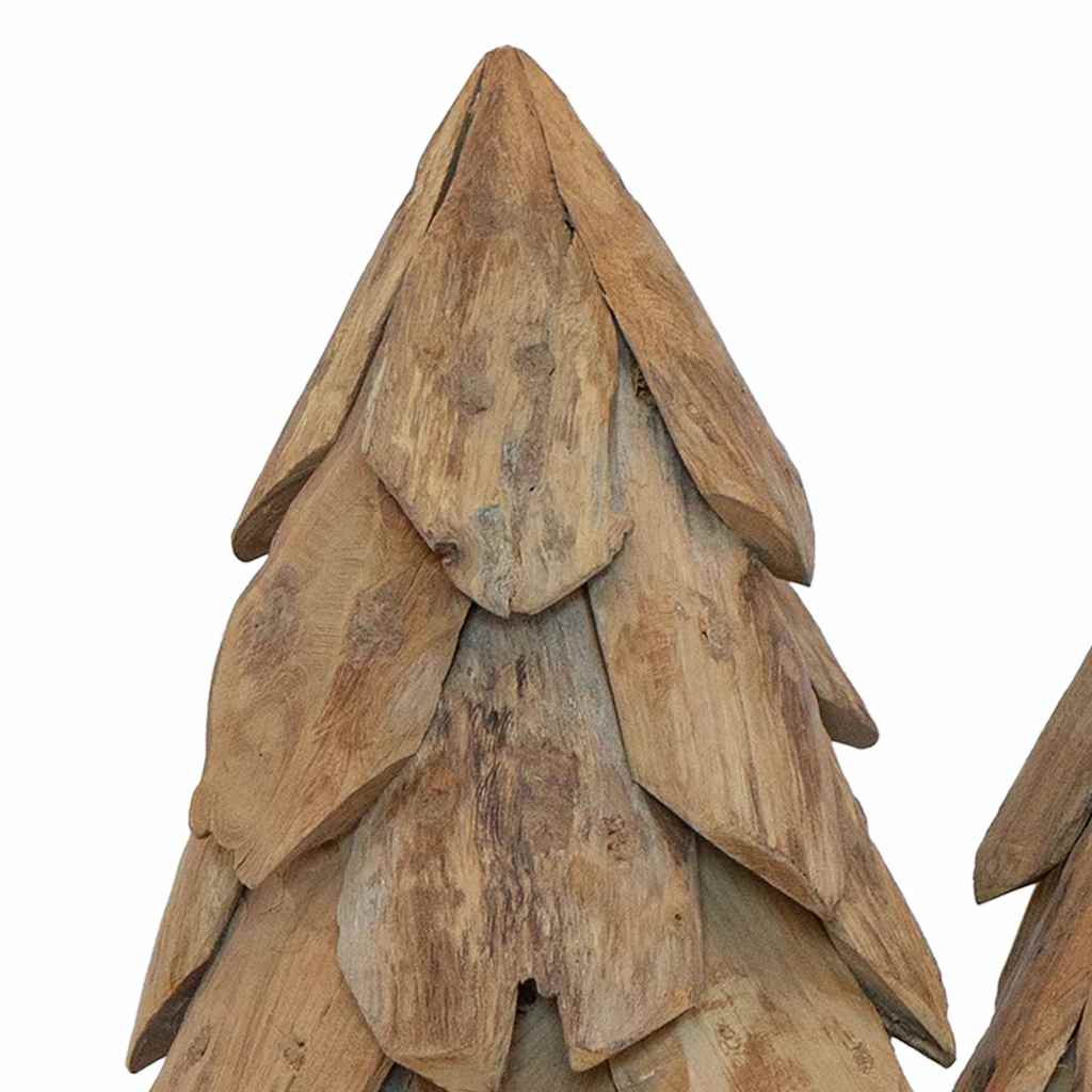 Albero di Natale 3 pz Marrone 40 cm Legno di teak massello