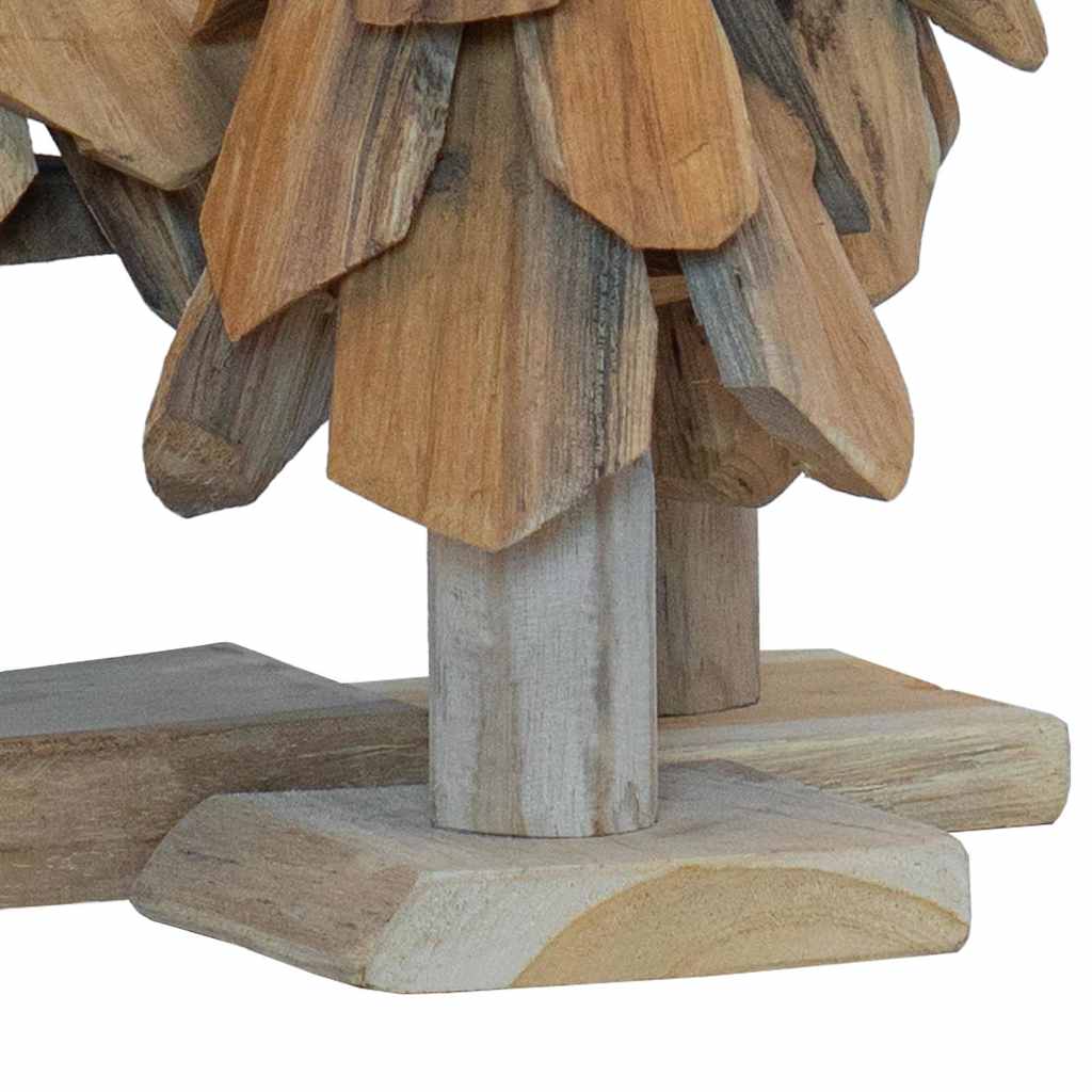 Albero di Natale 3 pz Marrone 40 cm Legno di teak massello