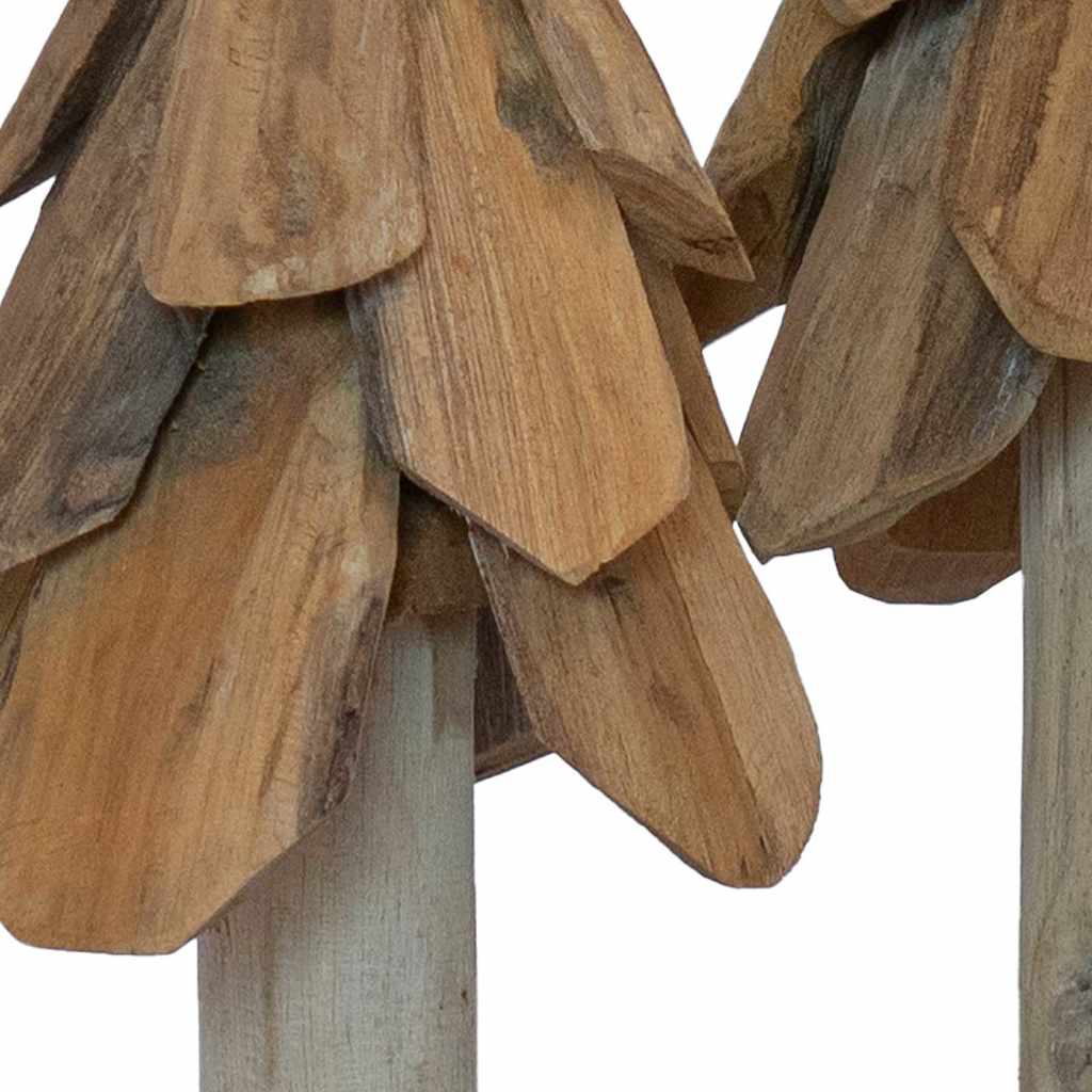 Albero di Natale 3 pz Marrone 40 cm Legno di teak massello