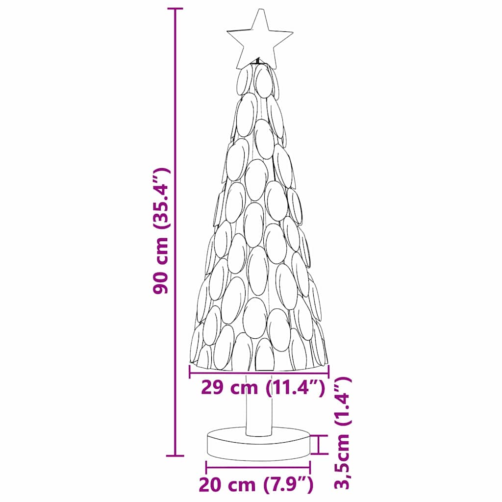 Albero di Natale Marrone 90 cm Legno massello di teak