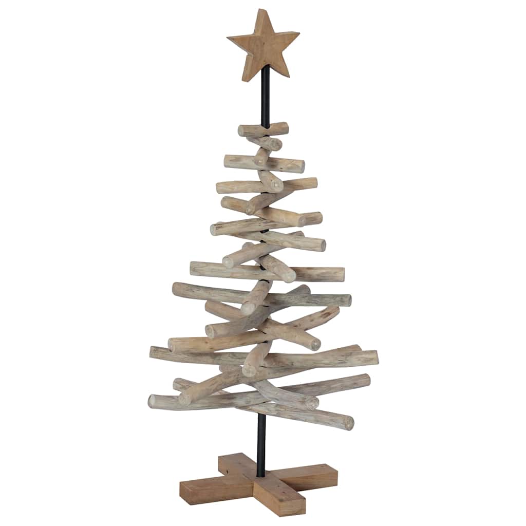 Albero di Natale Marrone 90 cm Legno di teak massello