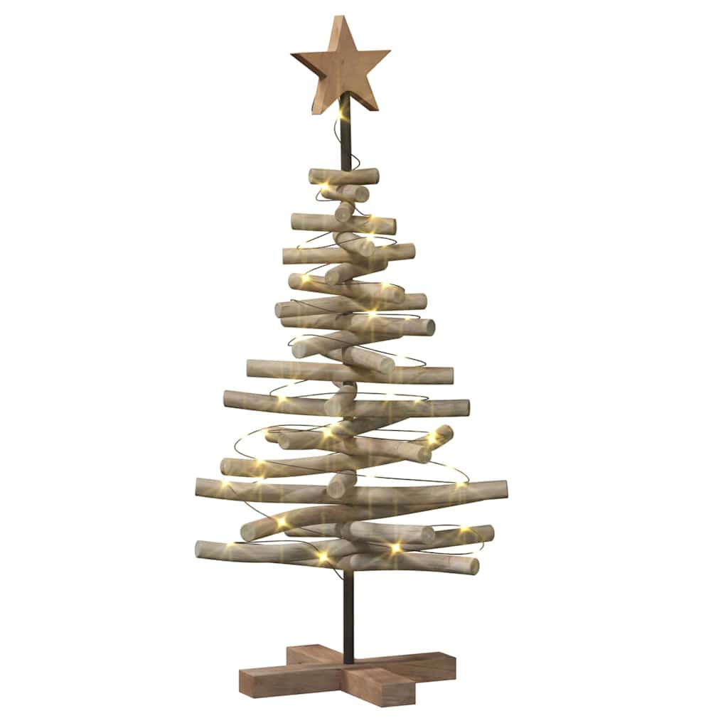 Albero di Natale Marrone 90 cm Legno di teak massello