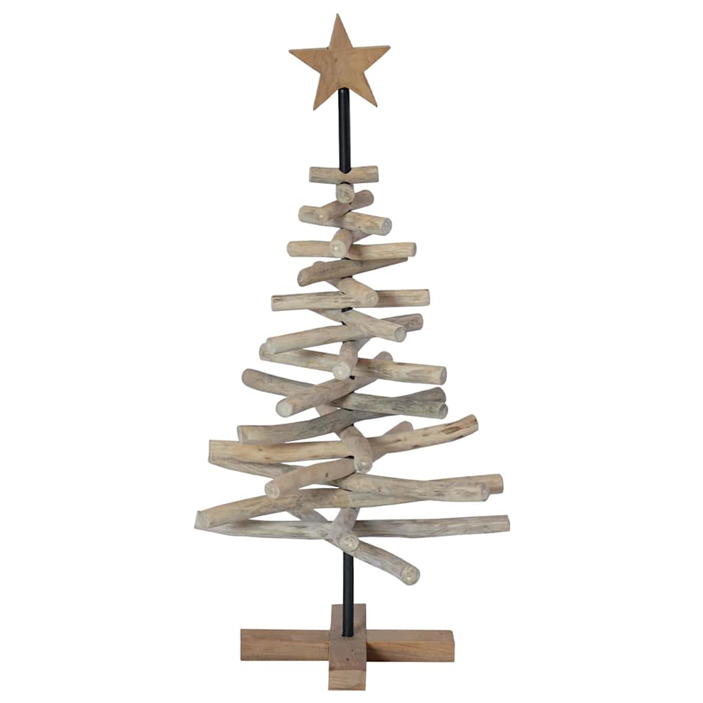 Albero di Natale Marrone 90 cm Legno di teak massello