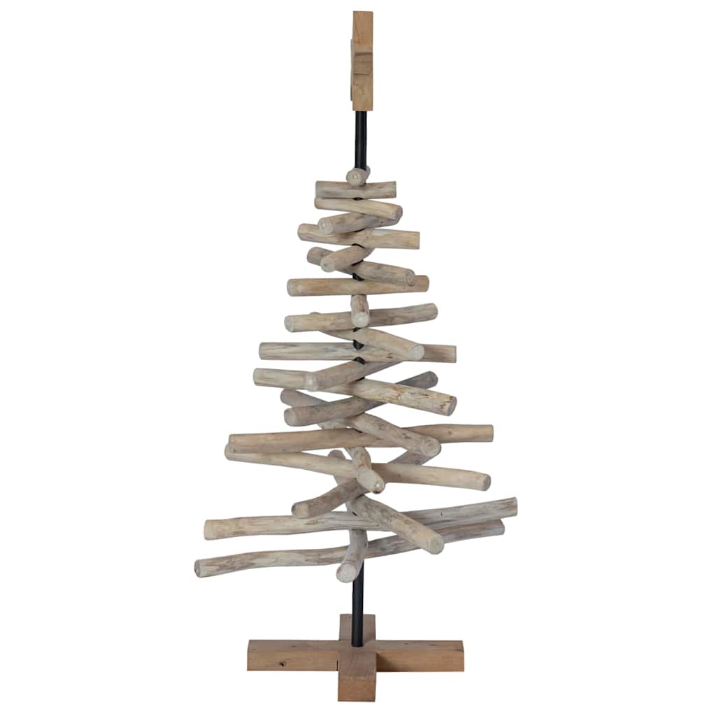 Albero di Natale Marrone 90 cm Legno di teak massello