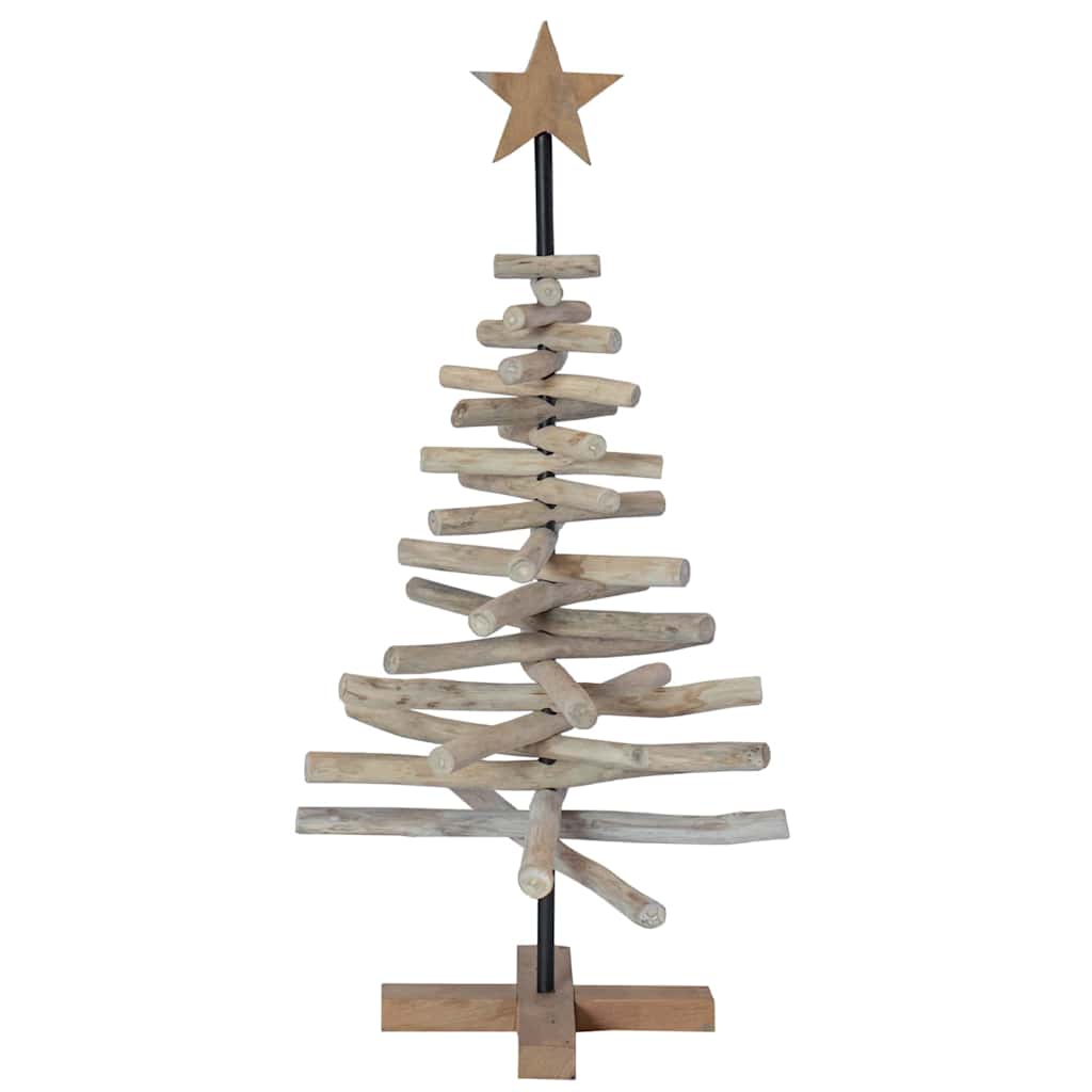 Albero di Natale Marrone 90 cm Legno di teak massello