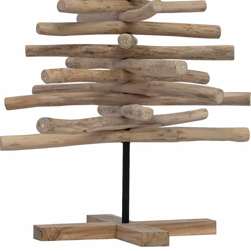 Albero di Natale Marrone 120 cm Legno di teak massello