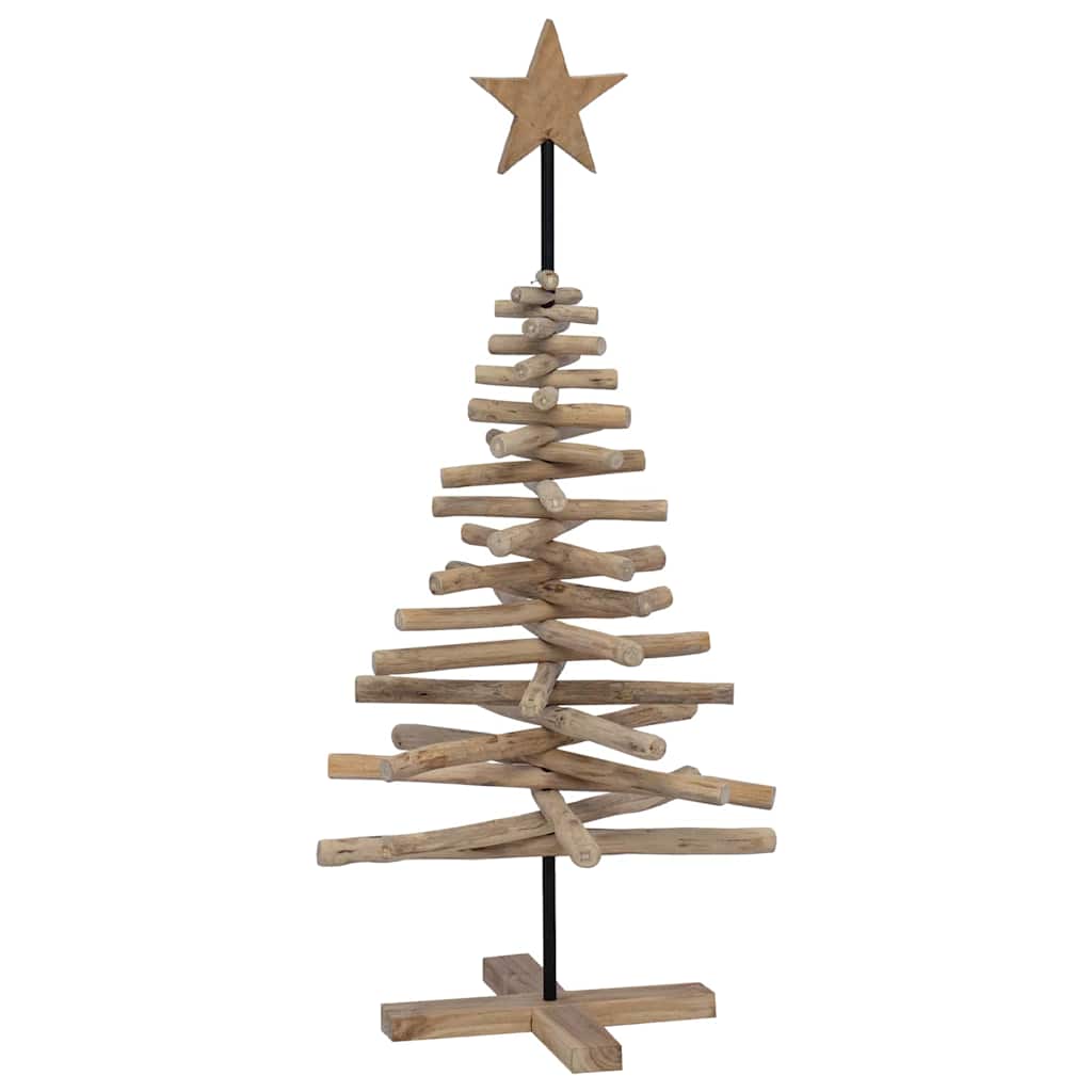 Albero di Natale Marrone 120 cm Legno di teak massello