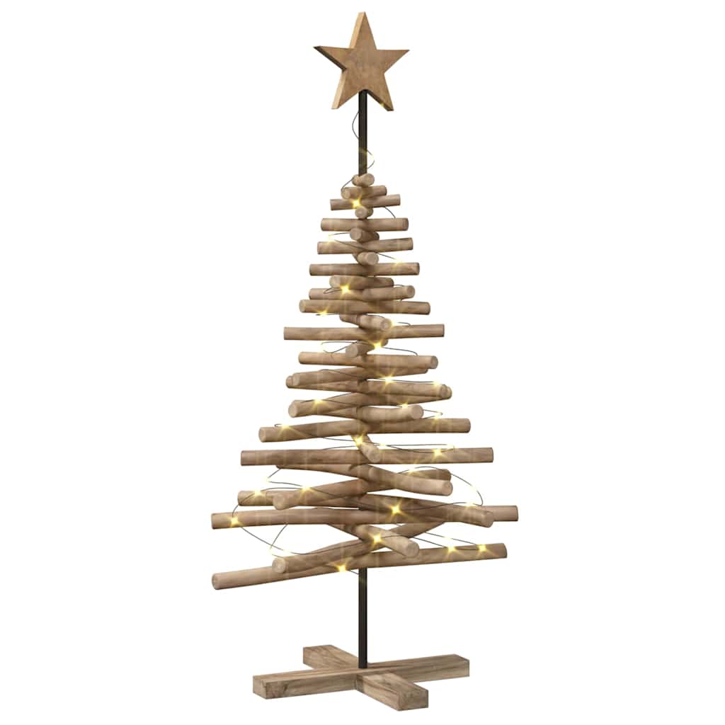 Albero di Natale Marrone 120 cm Legno di teak massello