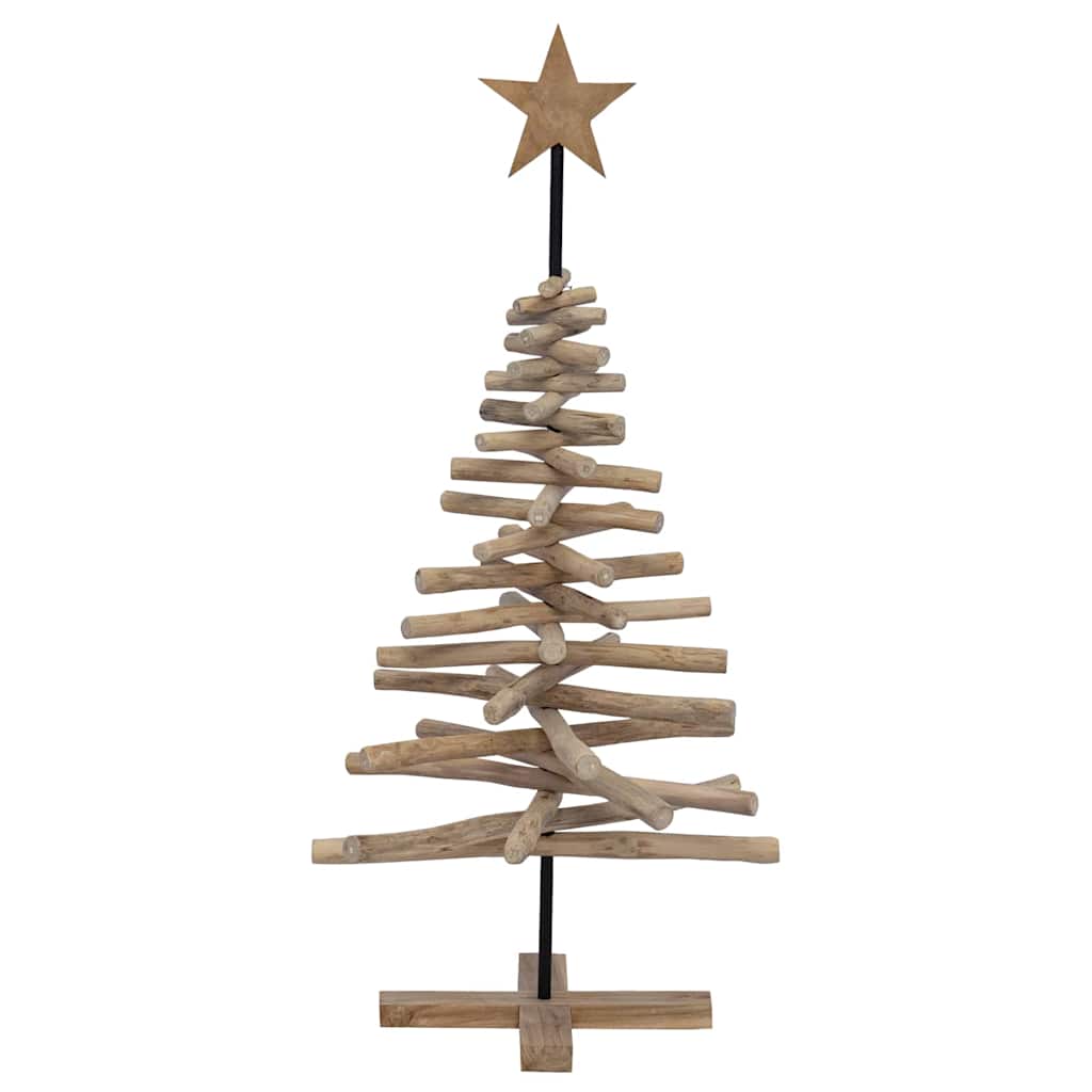 Albero di Natale Marrone 120 cm Legno di teak massello
