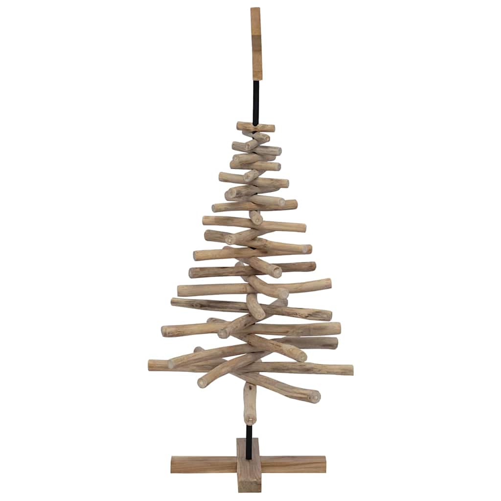 Albero di Natale Marrone 120 cm Legno di teak massello