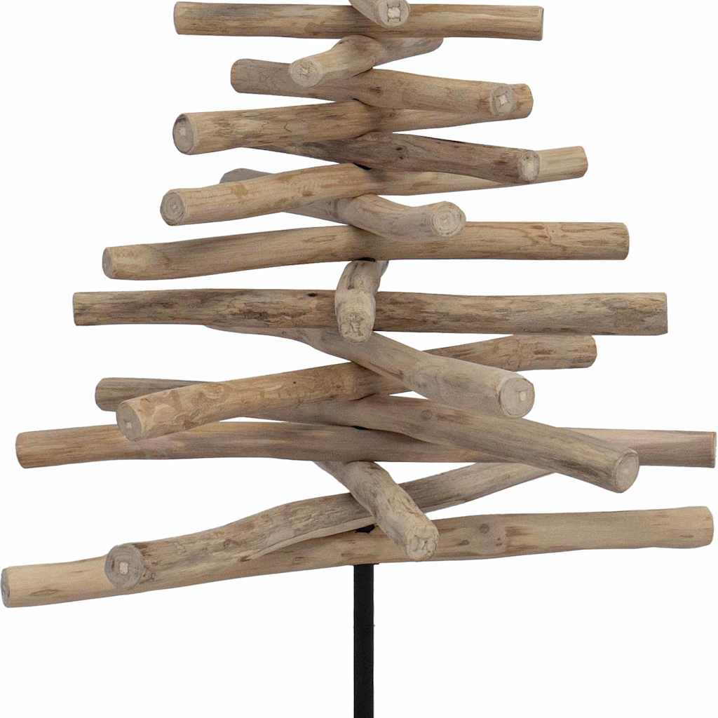 Albero di Natale Marrone 120 cm Legno di teak massello