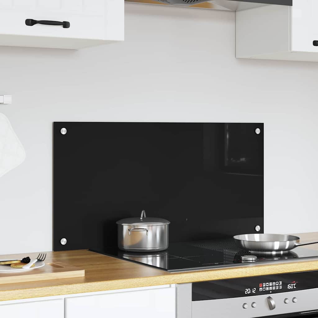 Schienale da cucina Nero 80 x 40 cm vetro temperato