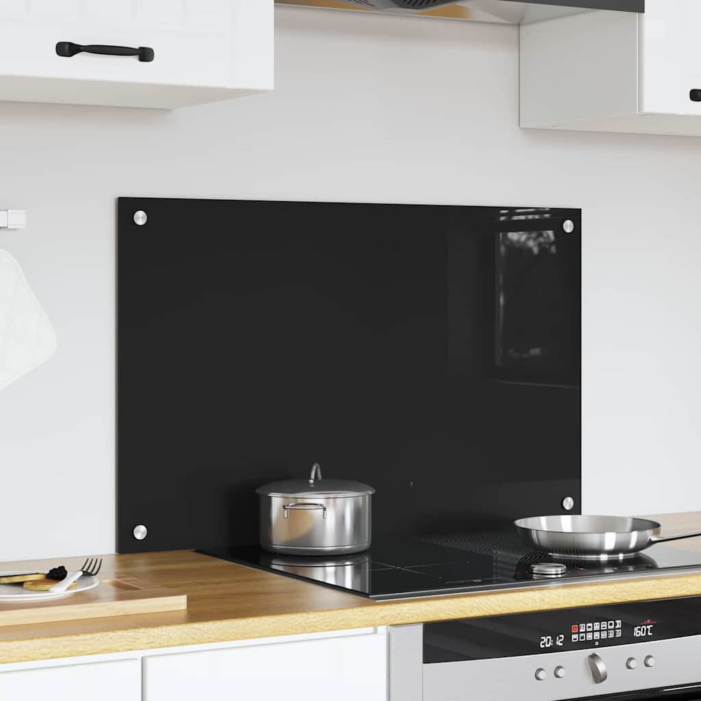 Schienale da cucina Nero 80 x 50 cm vetro temperato
