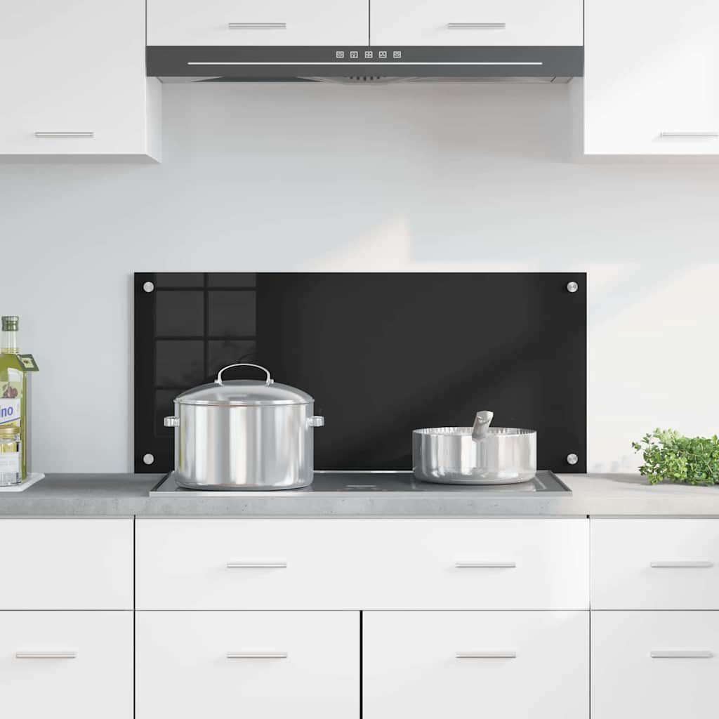 Schienale da cucina Nero 90 x 40 cm vetro temperato