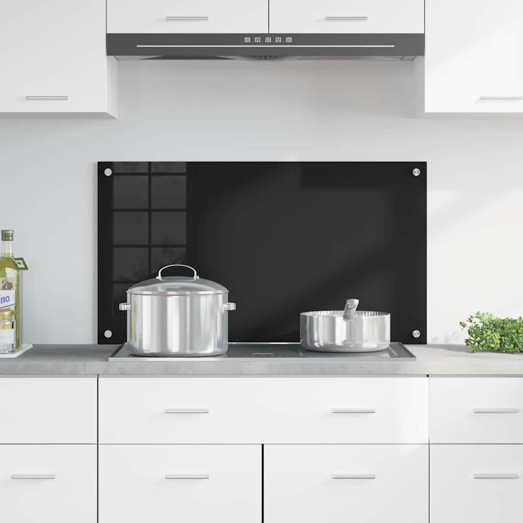 Schienale da cucina Nero 90 x 50 cm vetro temperato