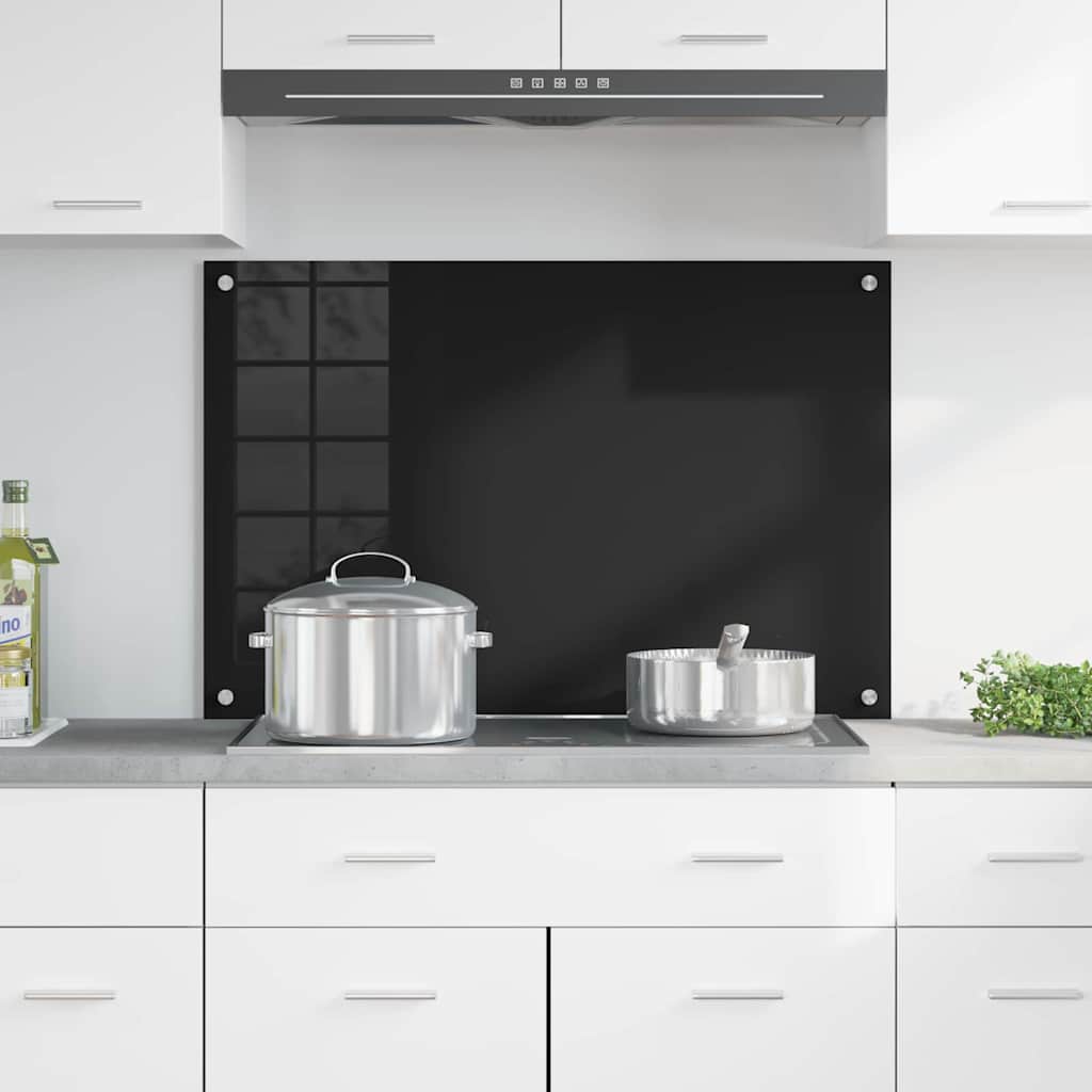 Schienale da cucina Nero 90 x 60 cm vetro temperato