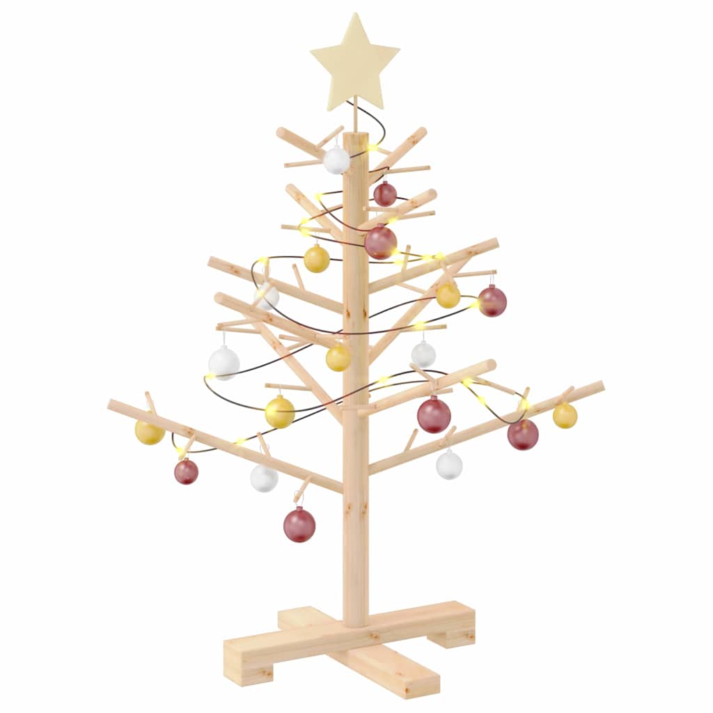 Albero di Natale in legno con supporto Naturale 75 cm
