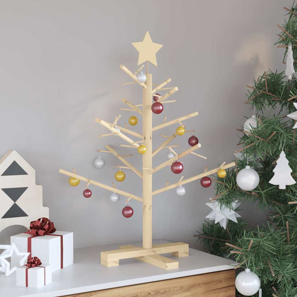 Albero di Natale in legno con supporto Naturale 75 cm