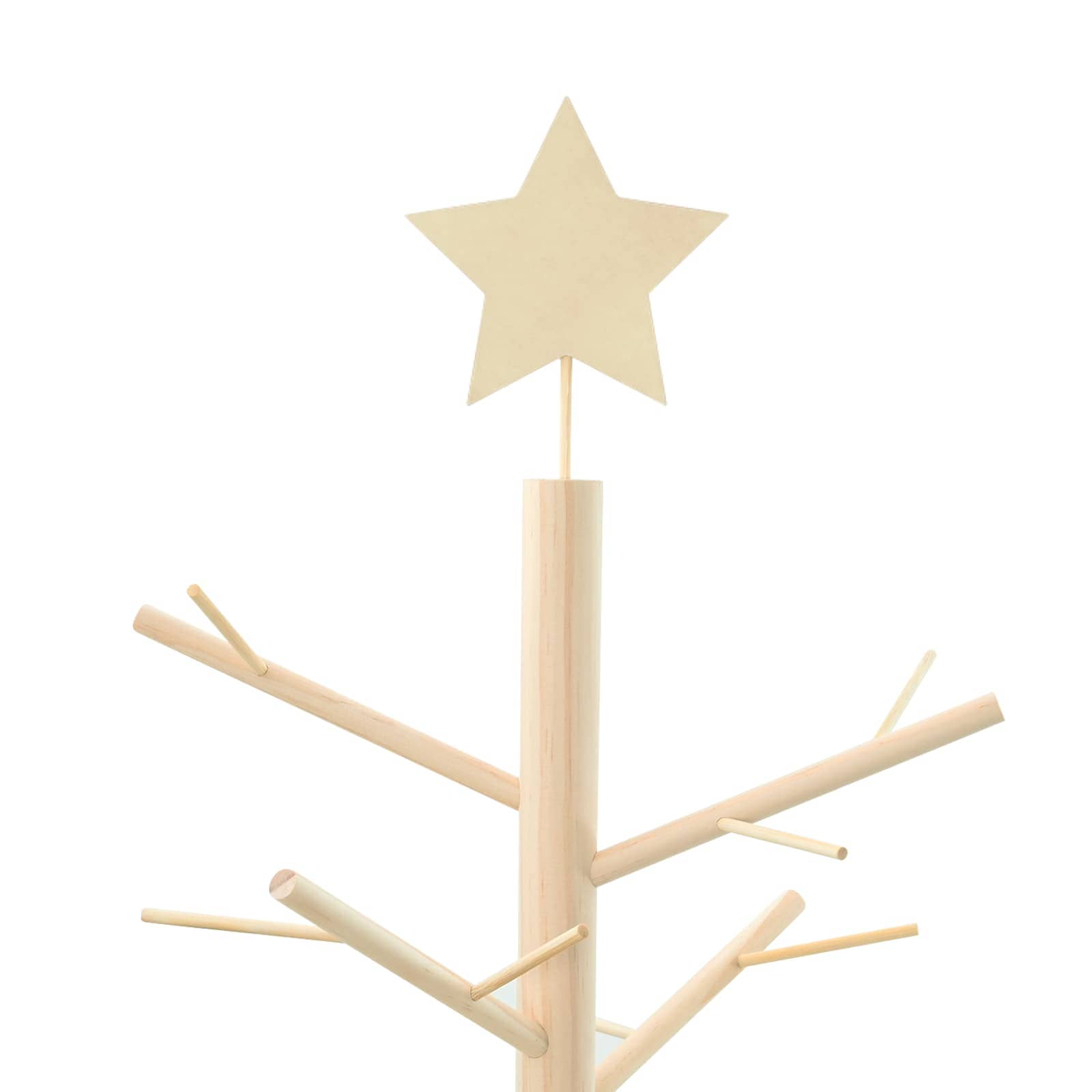 Albero di Natale in legno con supporto Naturale 75 cm