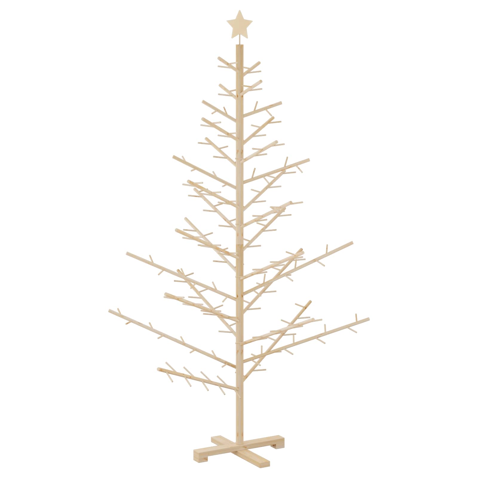 Albero di Natale in legno con supporto Naturale 180 cm