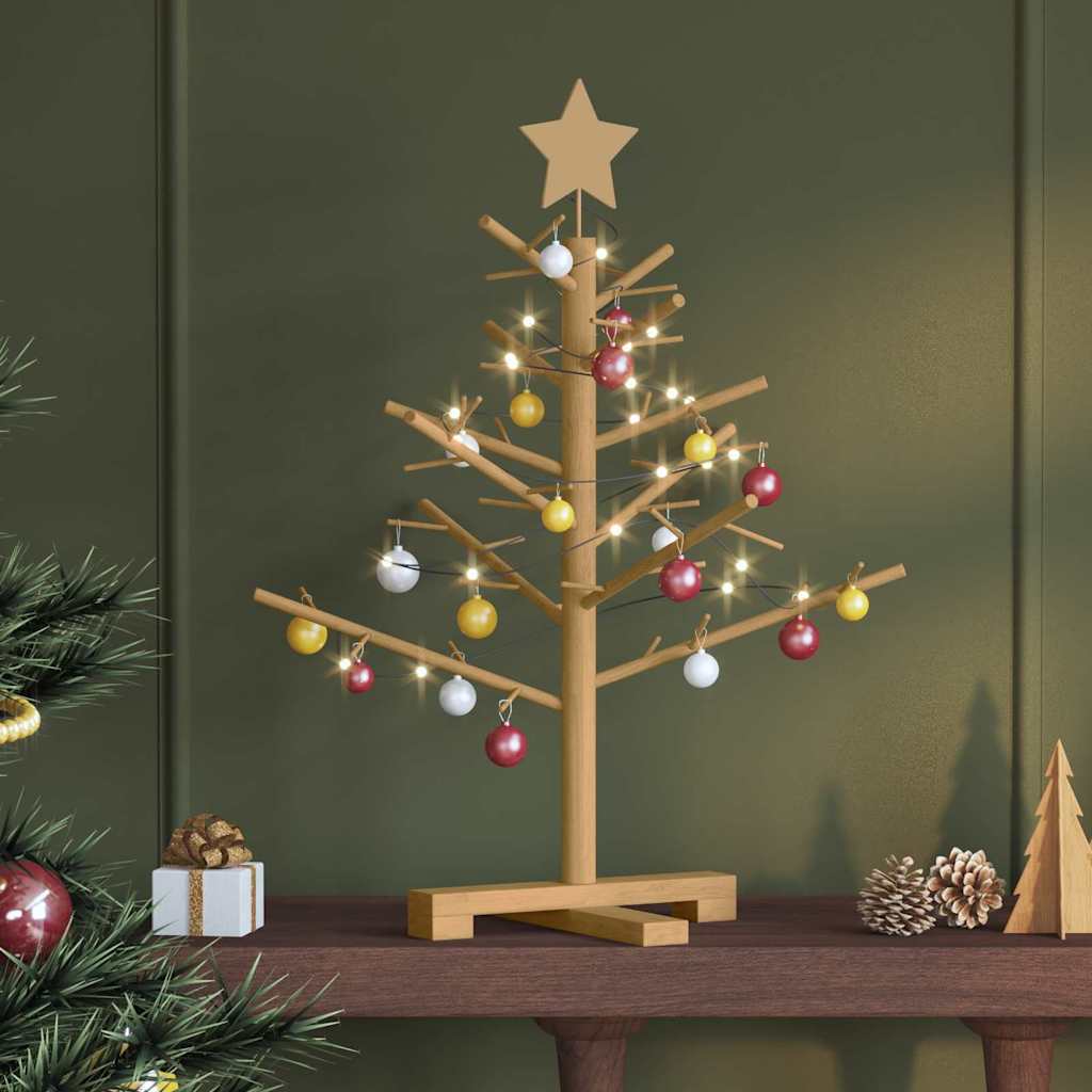 Albero di Natale in legno Marrone 75 cm Legno massiccio di pino