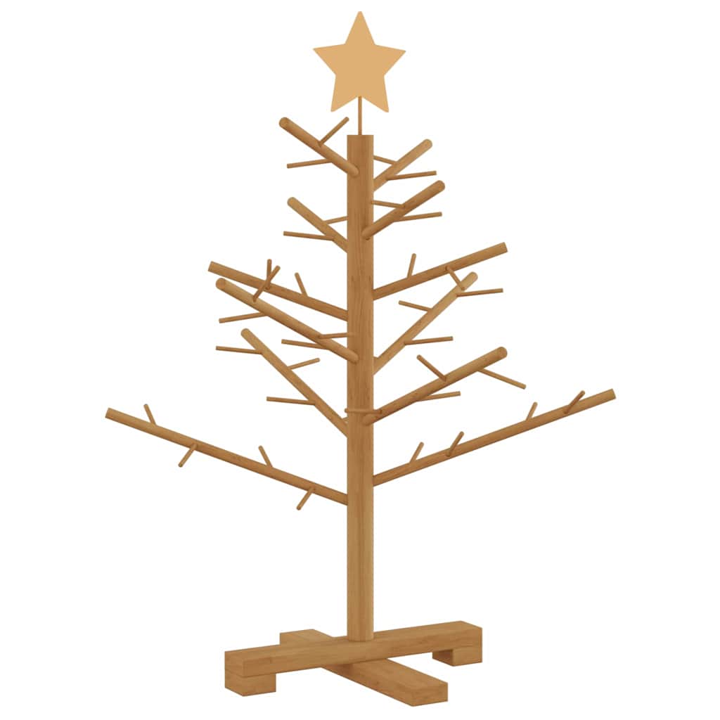 Albero di Natale in legno Marrone 75 cm Legno massiccio di pino