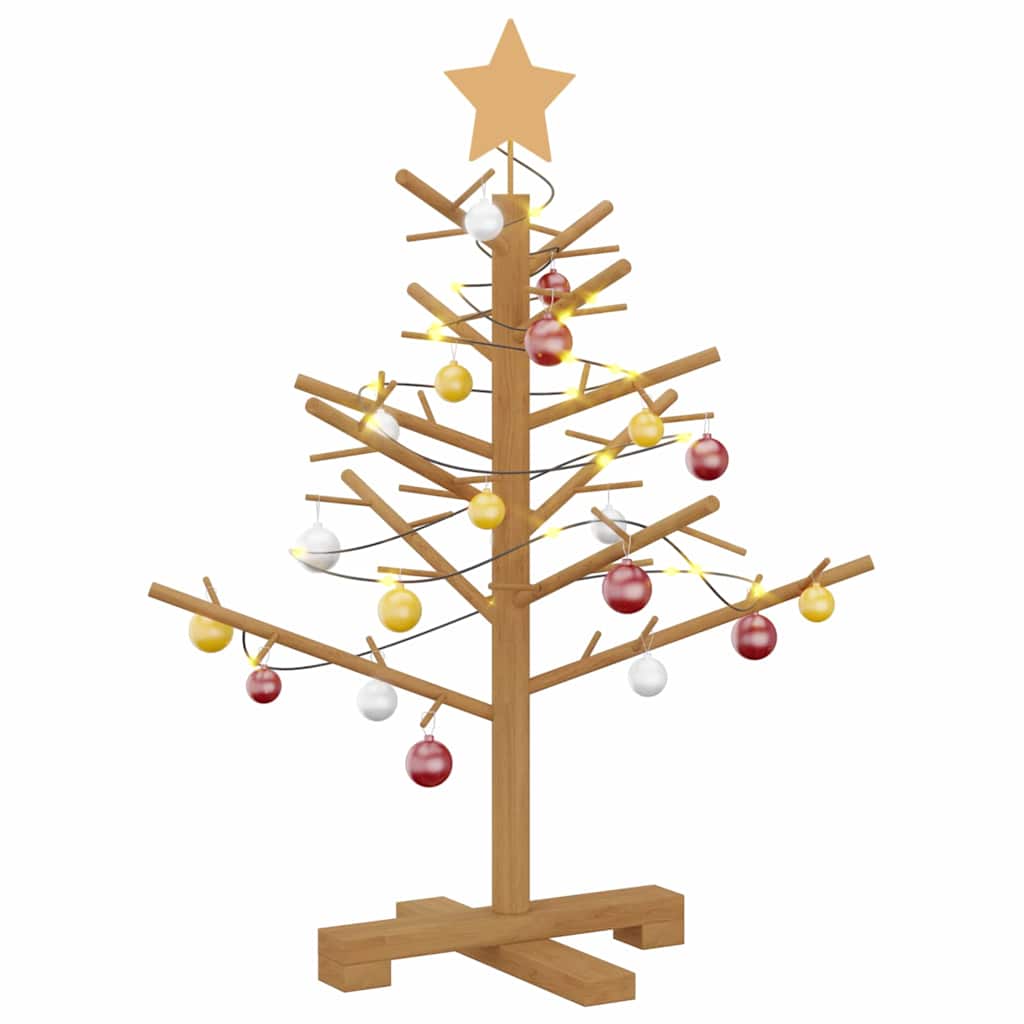 Albero di Natale in legno Marrone 75 cm Legno massiccio di pino