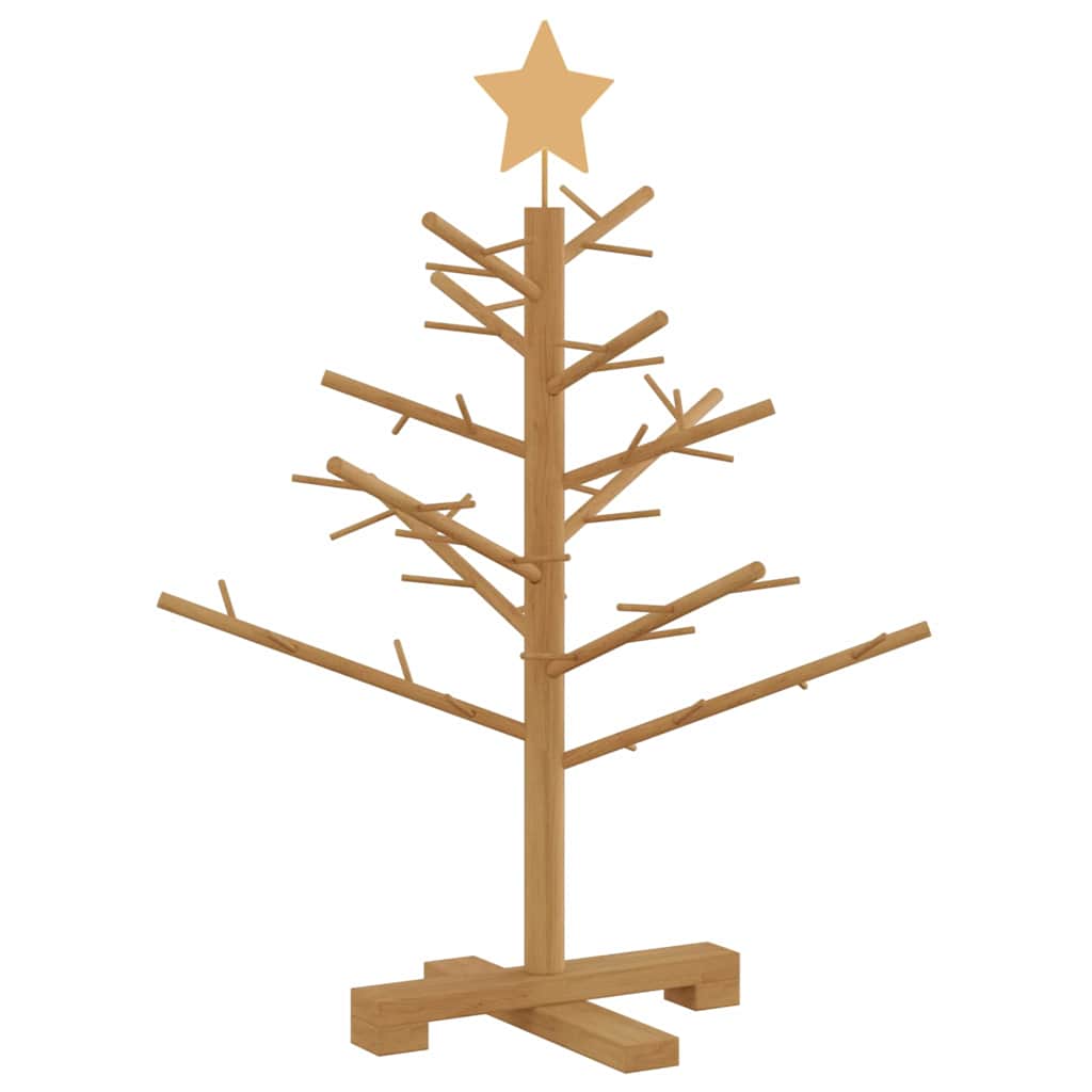 Albero di Natale in legno Marrone 75 cm Legno massiccio di pino