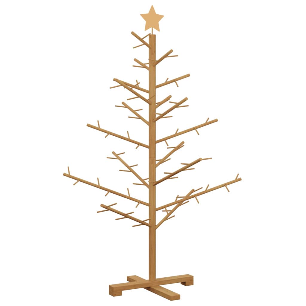 Albero di Natale in legno con supporto Marrone 125 cm