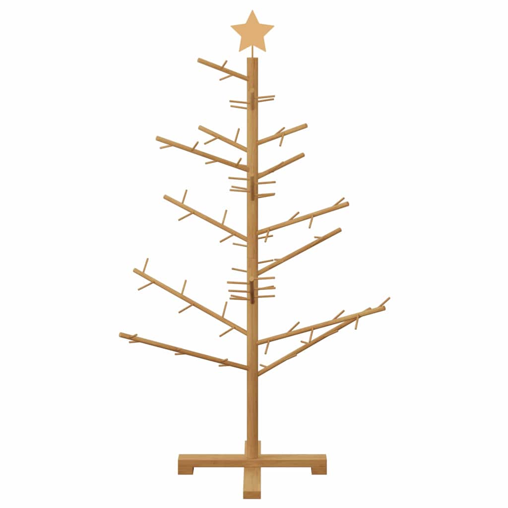 Albero di Natale in legno con supporto Marrone 125 cm