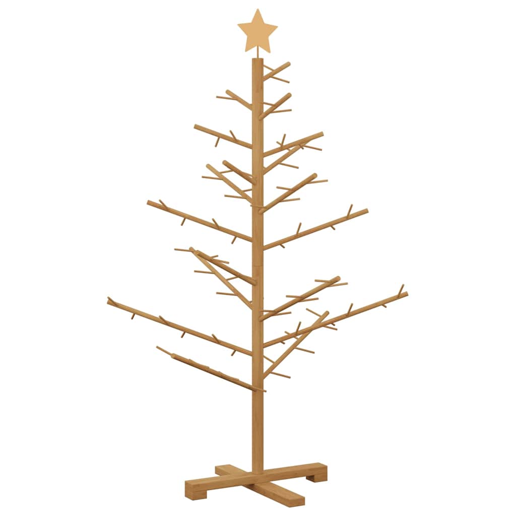 Albero di Natale in legno con supporto Marrone 125 cm