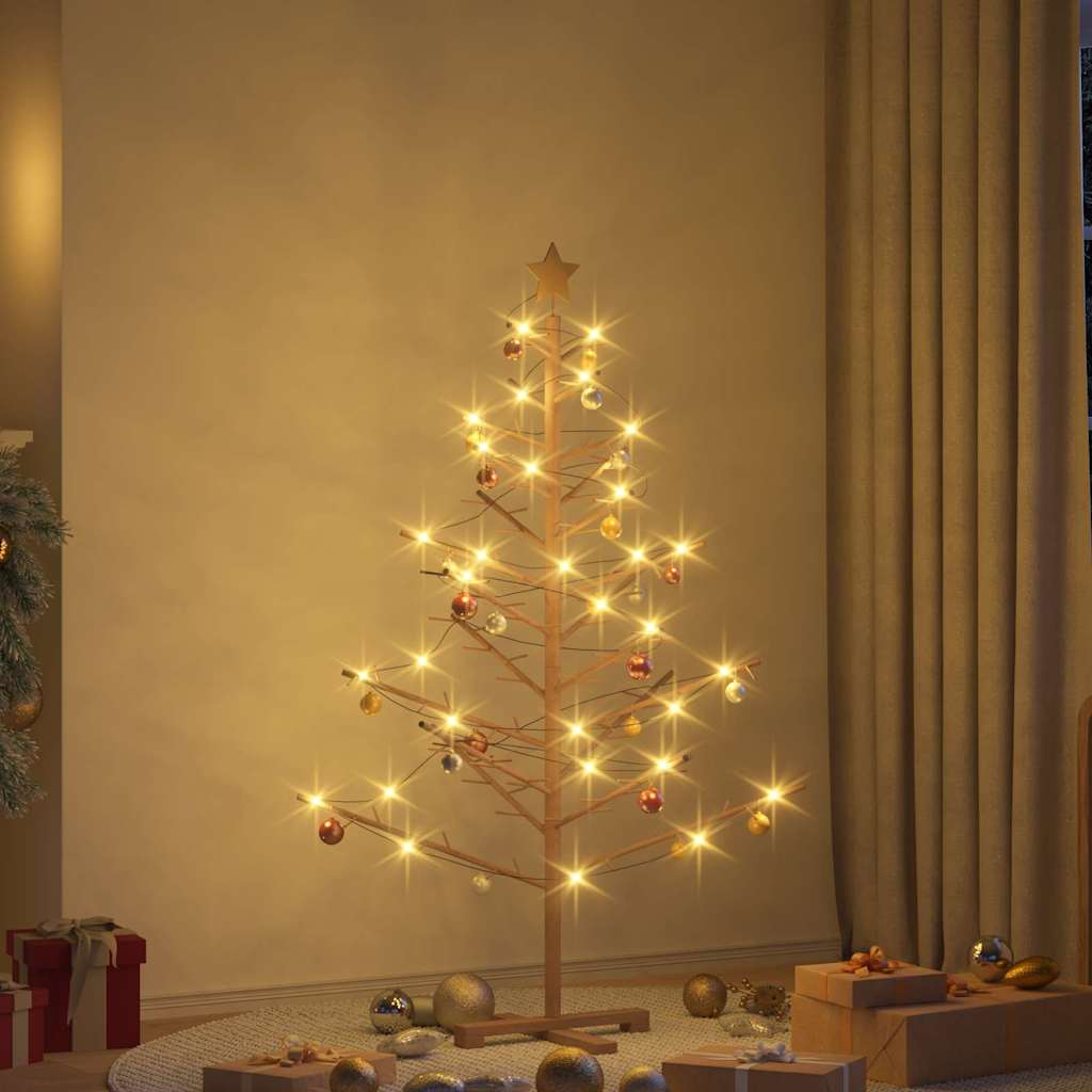 Albero di Natale in legno con supporto Marrone 150 cm