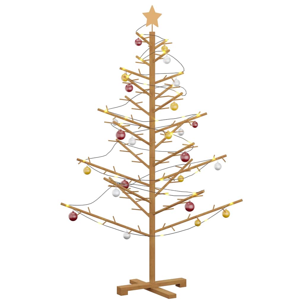 Albero di Natale in legno con supporto Marrone 150 cm