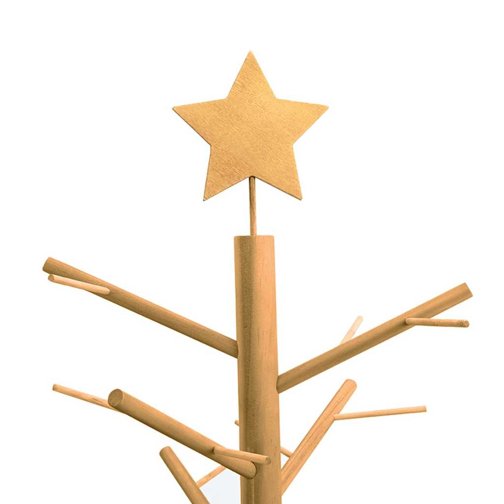 Albero di Natale in legno con supporto Marrone 150 cm