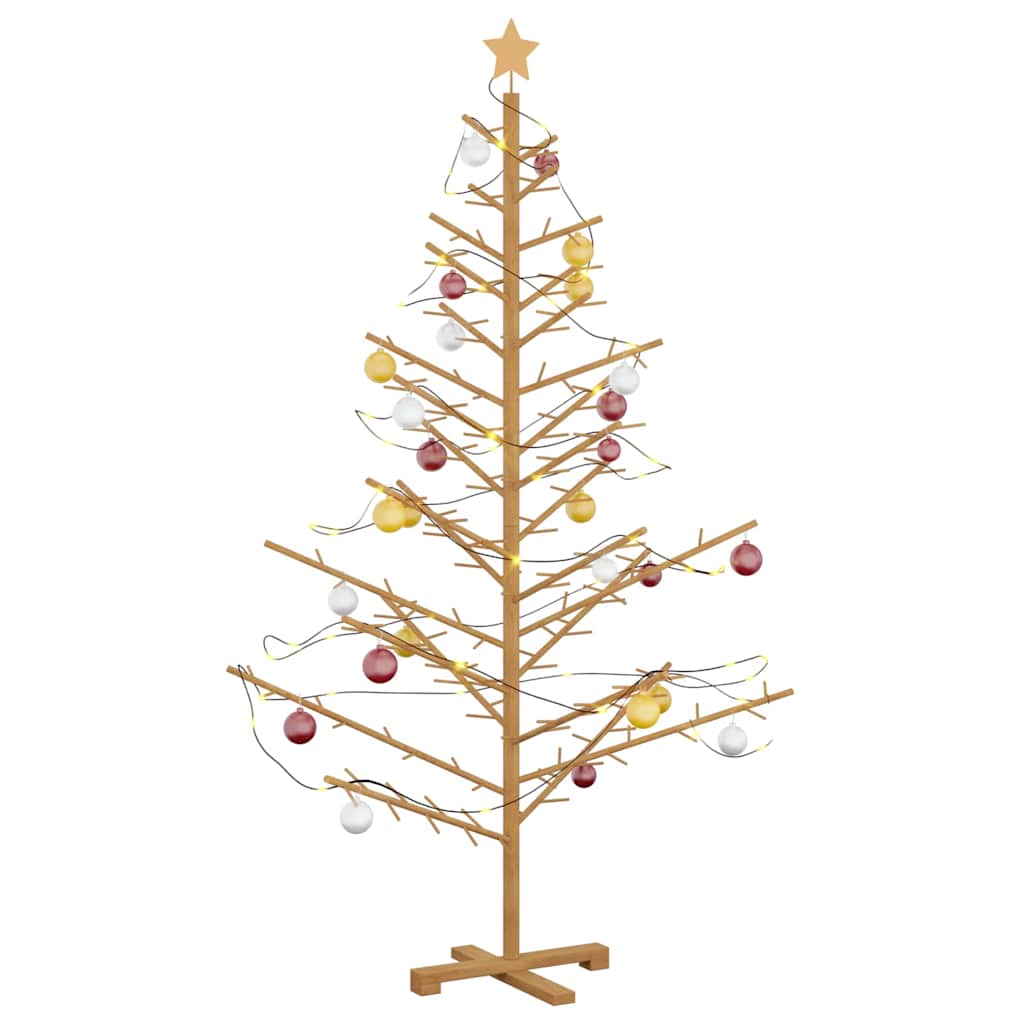 Albero di Natale in legno con supporto Marrone 180 cm