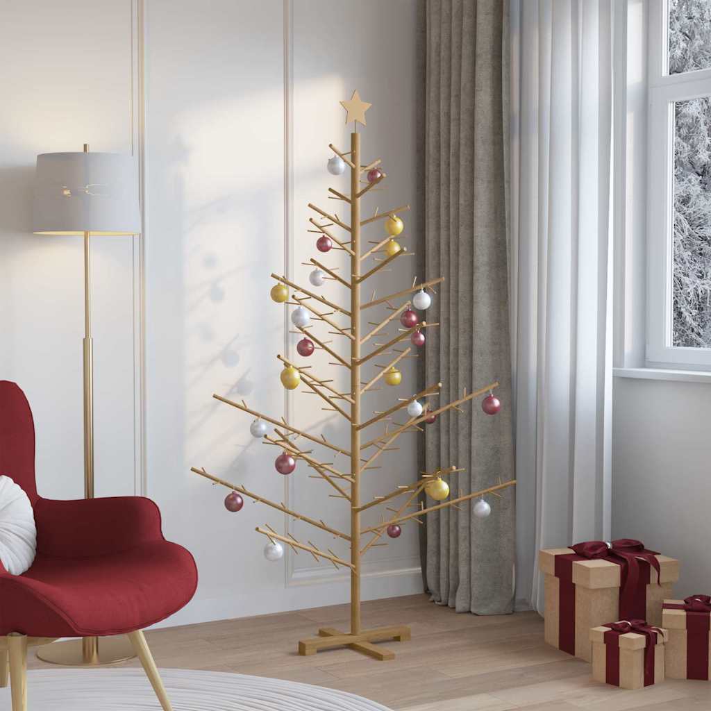 Albero di Natale in legno con supporto Marrone 180 cm