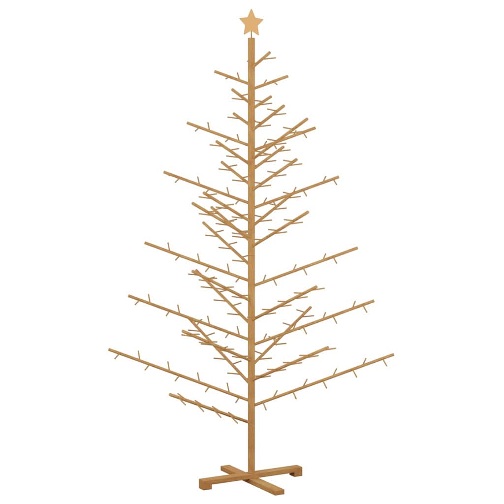 Albero di Natale in legno con supporto Marrone 210 cm