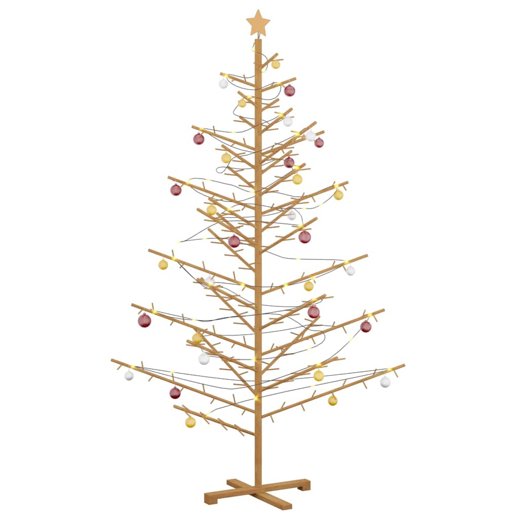 Albero di Natale in legno con supporto Marrone 210 cm