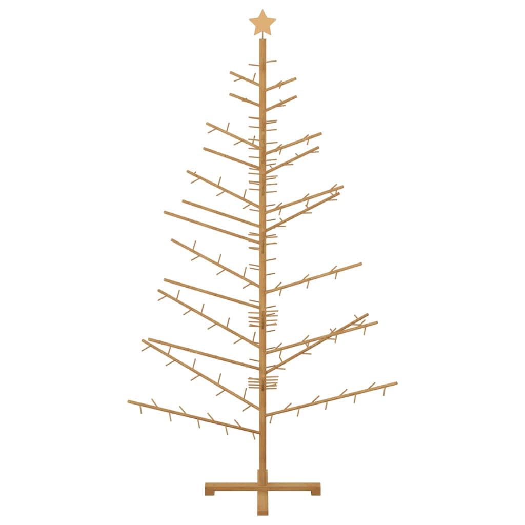 Albero di Natale in legno con supporto Marrone 210 cm