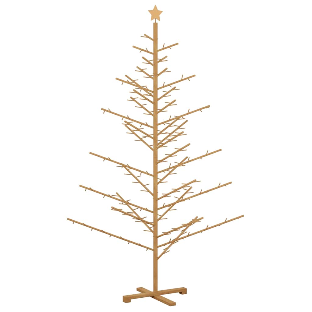 Albero di Natale in legno con supporto Marrone 210 cm