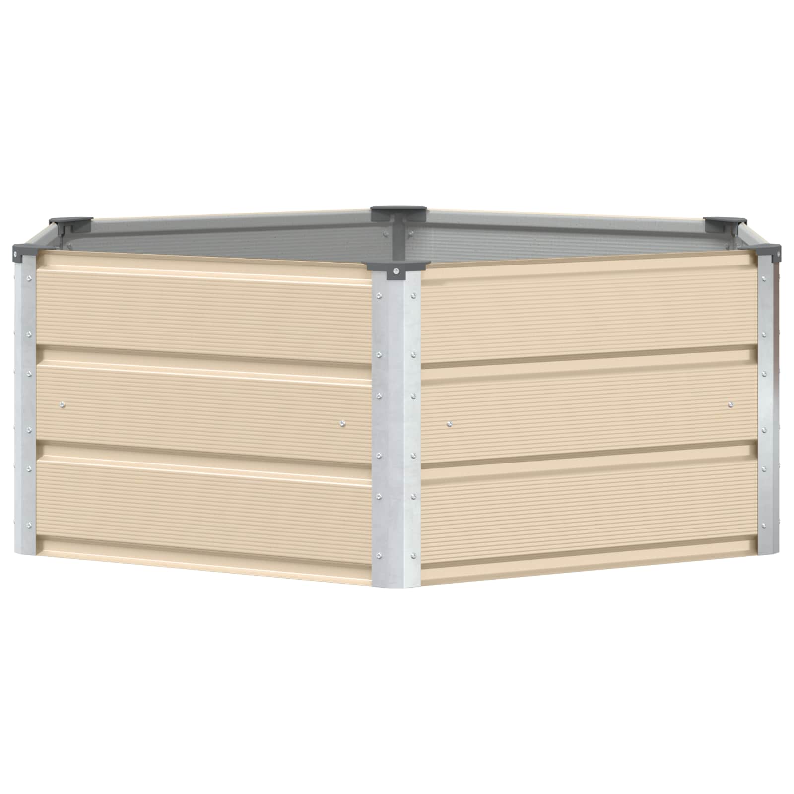 Fioriera Avorio 129 x 129 x 45 cm Acciaio