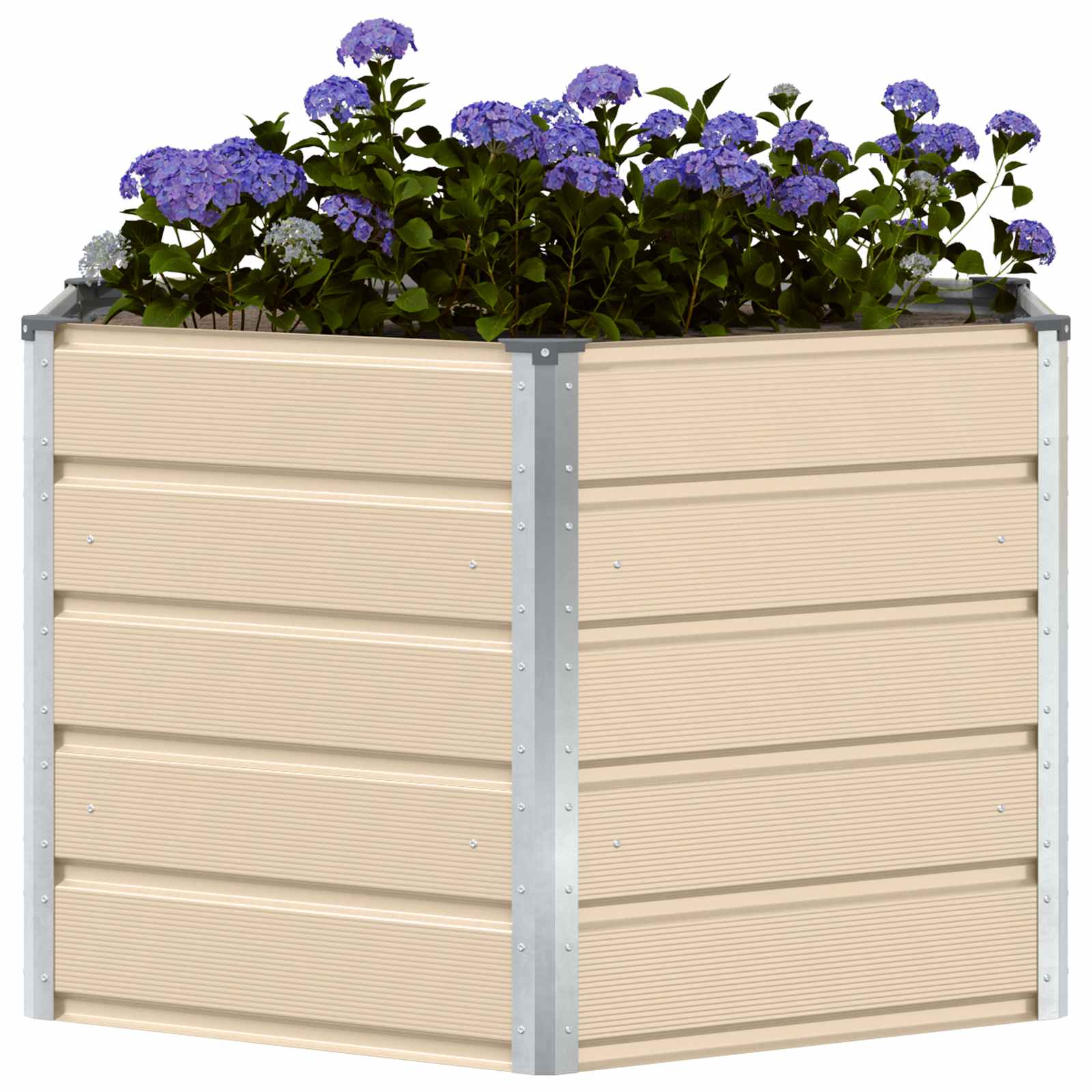Fioriera Avorio 129 x 129 x 75 cm Acciaio